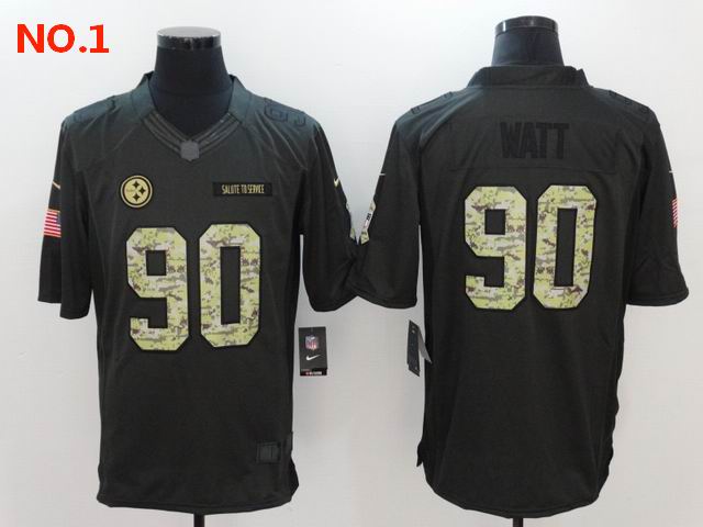 Men's Pittsburgh Steelers #90 T.J. Watt Jersey NO.1;